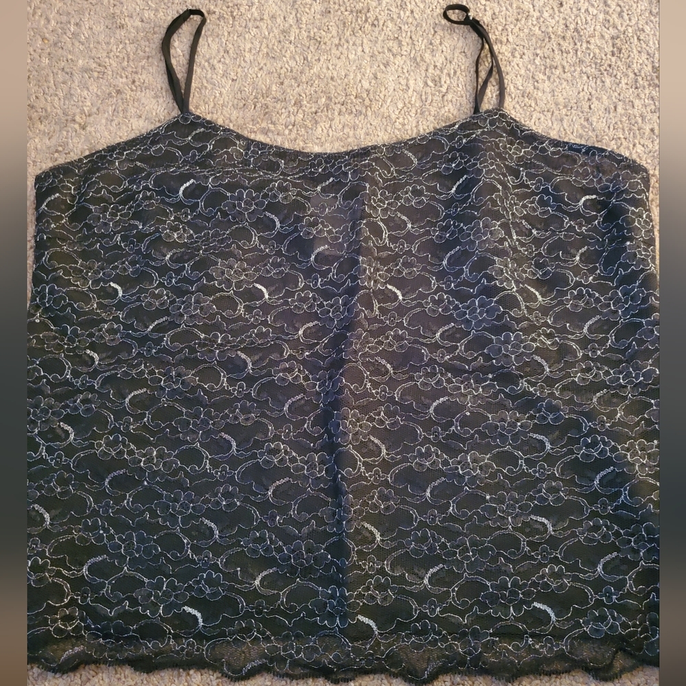 Nordstrom Intimates Black Metalic Spaghetti Strap Top